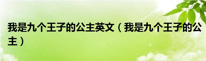 我是九个王子的公主英文（我是九个王子的公主）