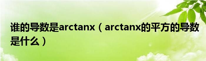 谁的导数是arctanx（arctanx的平方的导数是什么）