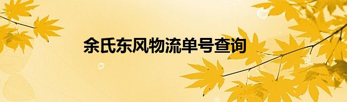 余氏东风物流单号查询