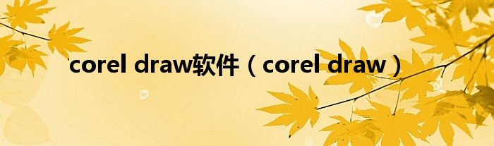 corel draw软件（corel draw）