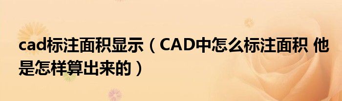 cad标注面积显示（CAD中怎么标注面积 他是怎样算出来的）