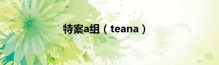 特案a组（teana）