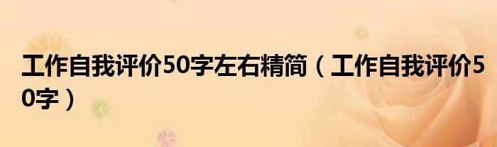 工作自我评价50字左右精简（工作自我评价50字）