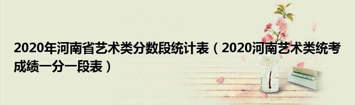 2020年河南省艺术类分数段统计表（2020河南艺术类统考成绩一分一段表）