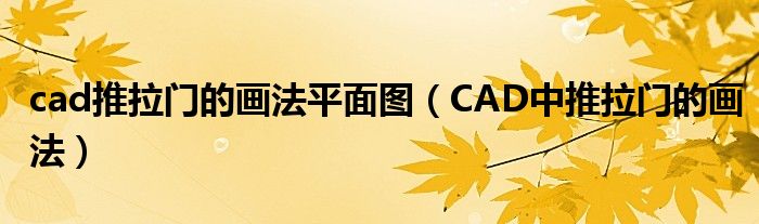 cad推拉门的画法平面图（CAD中推拉门的画法）