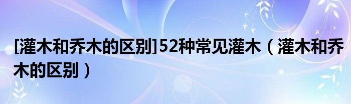 [灌木和乔木的区别]52种常见灌木（灌木和乔木的区别）