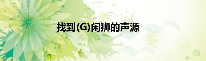 找到(G)闲狮的声源