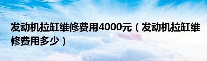 发动机拉缸维修费用4000元（发动机拉缸维修费用多少）