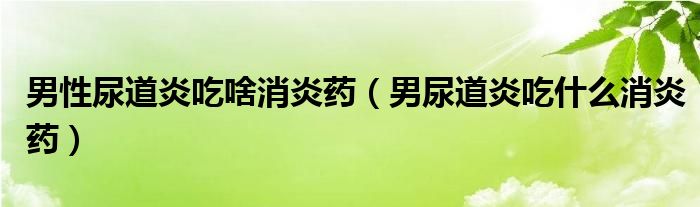 男性尿道炎吃啥消炎药（男尿道炎吃什么消炎药）