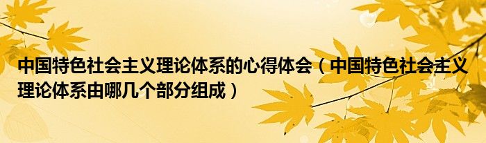 中国特色社会主义理论体系的心得体会（中国特色社会主义理论体系由哪几个部分组成）