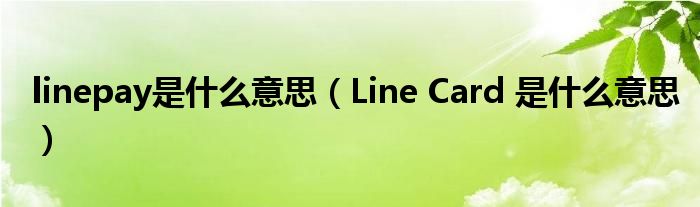 linepay是什么意思（Line Card 是什么意思）