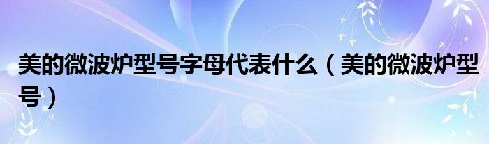 美的微波炉型号字母代表什么（美的微波炉型号）