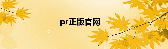 pr正版官网