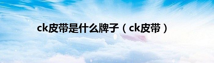 ck皮带是什么牌子（ck皮带）