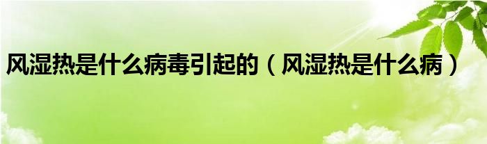 风湿热是什么病毒引起的（风湿热是什么病）