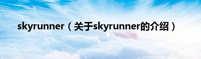 skyrunner（关于skyrunner的介绍）