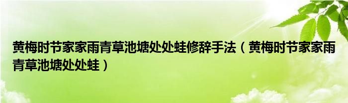 黄梅时节家家雨青草池塘处处蛙修辞手法（黄梅时节家家雨青草池塘处处蛙）