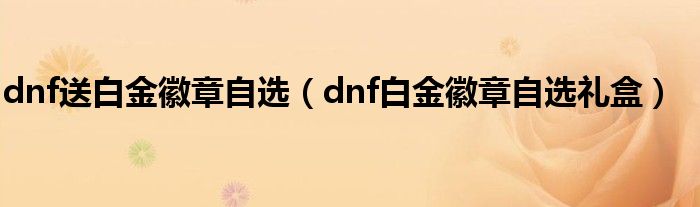 dnf送白金徽章自选（dnf白金徽章自选礼盒）