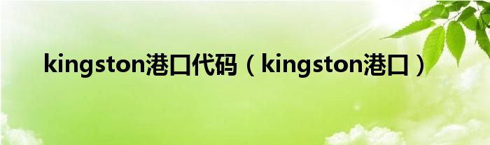 kingston港口代码（kingston港口）