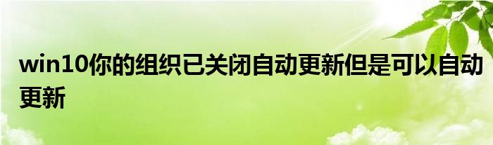 win10你的组织已关闭自动更新但是可以自动更新