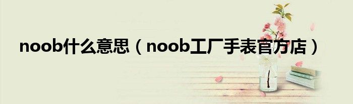 noob什么意思（noob工厂手表官方店）