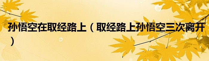 孙悟空在取经路上（取经路上孙悟空三次离开）