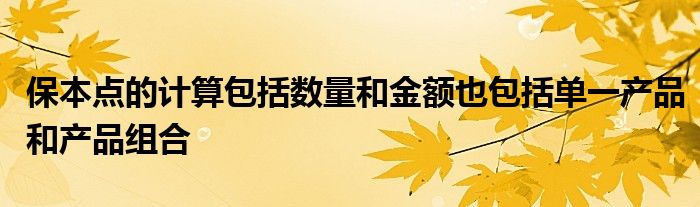 保本点的计算包括数量和金额也包括单一产品和产品组合