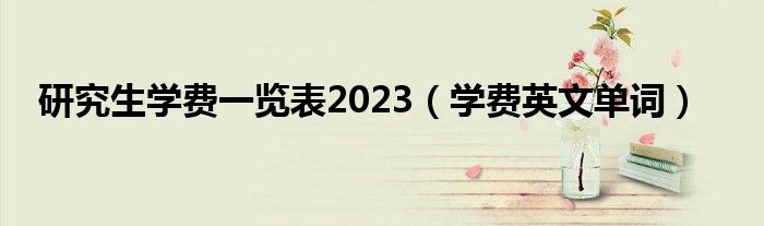 研究生学费一览表2023（学费英文单词）