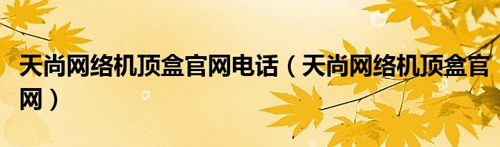 天尚网络机顶盒官网电话（天尚网络机顶盒官网）