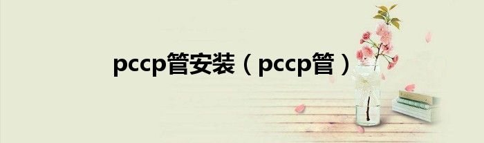 pccp管安装（pccp管）