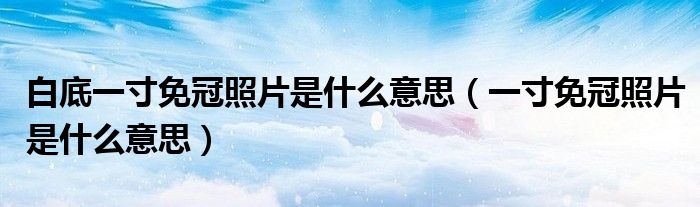 白底一寸免冠照片是什么意思（一寸免冠照片是什么意思）