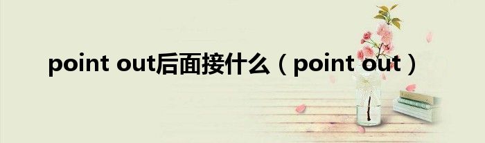 point out后面接什么（point out）