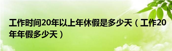 工作时间20年以上年休假是多少天（工作20年年假多少天）