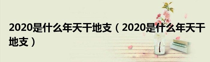 2020是什么年天干地支（2020是什么年天干地支）