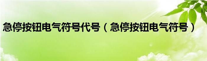 急停按钮电气符号代号（急停按钮电气符号）