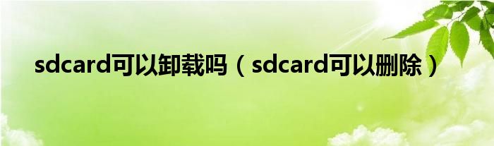 sdcard可以卸载吗（sdcard可以删除）