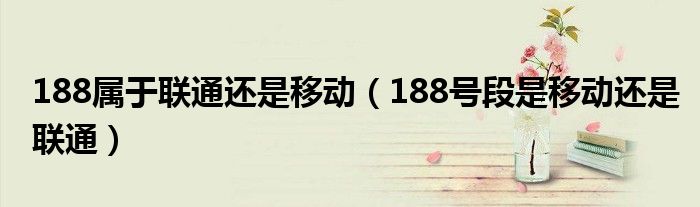 188属于联通还是移动（188号段是移动还是联通）