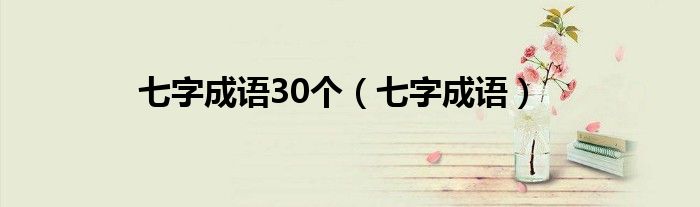 七字成语30个（七字成语）