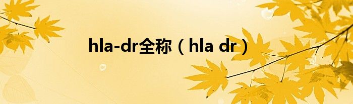 hla-dr全称（hla dr）