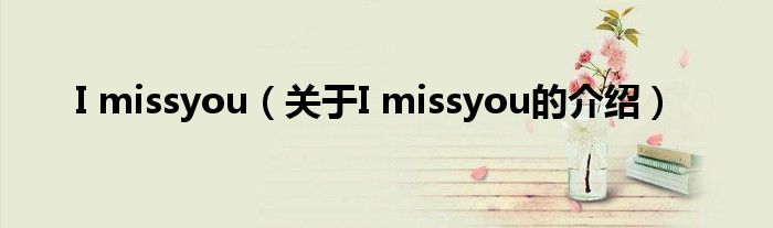 I missyou（关于I missyou的介绍）