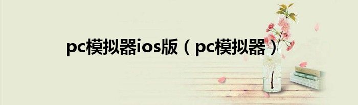 pc模拟器ios版（pc模拟器）