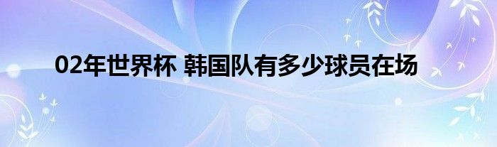 02年世界杯 韩国队有多少球员在场