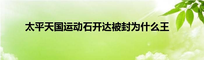 太平天国运动石开达被封为什么王