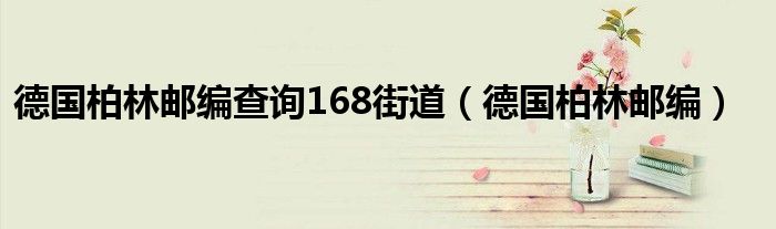 德国柏林邮编查询168街道（德国柏林邮编）