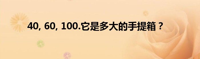 40, 60, 100.它是多大的手提箱？