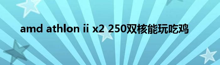 amd athlon ii x2 250双核能玩吃鸡