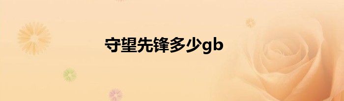 守望先锋多少gb