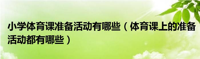 小学体育课准备活动有哪些（体育课上的准备活动都有哪些）