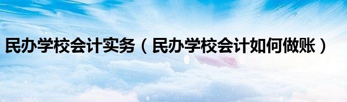 民办学校会计实务（民办学校会计如何做账）