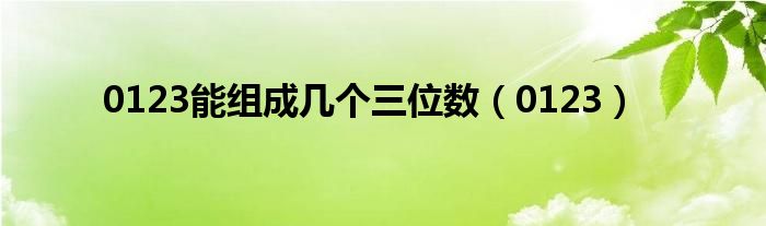 0123能组成几个三位数（0123）